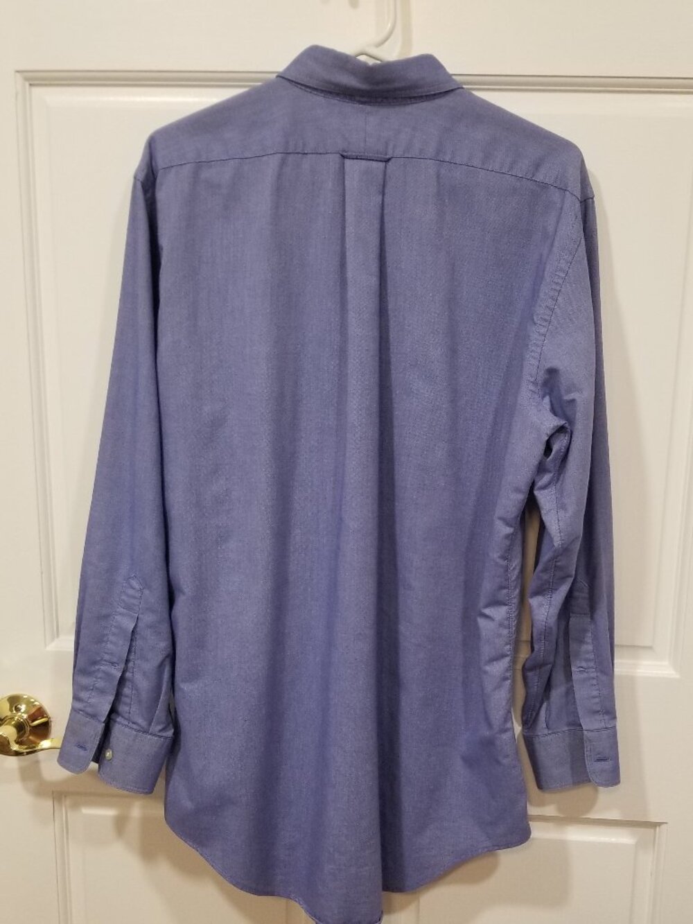 Men's Lands' End Trim Fit L/S Button Down Shirt, Blue, Size 16, EUC - Picture 2 of 11
